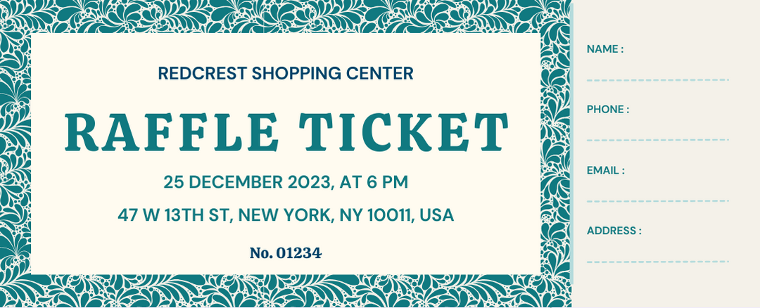example of a printable raffle ticket