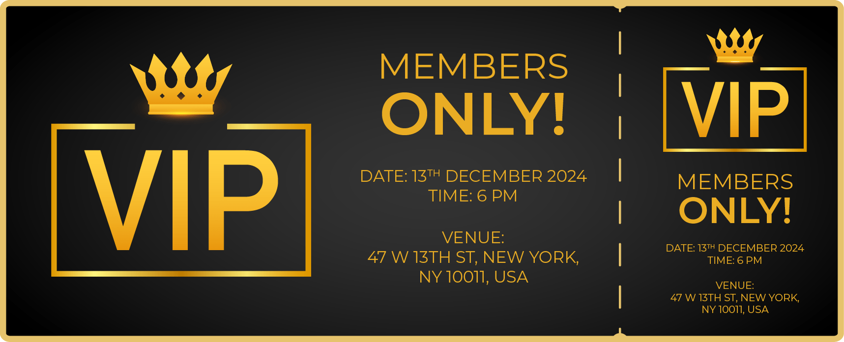 free printable VIP event tickets