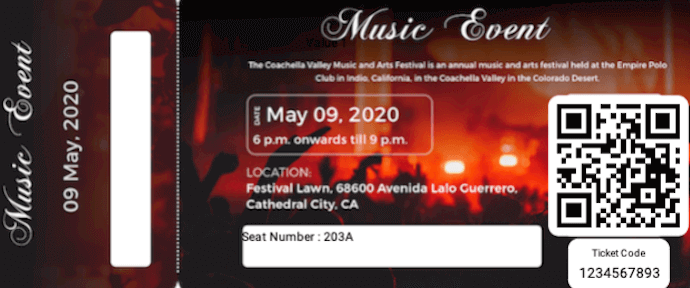 Ticket PDF with QR Code