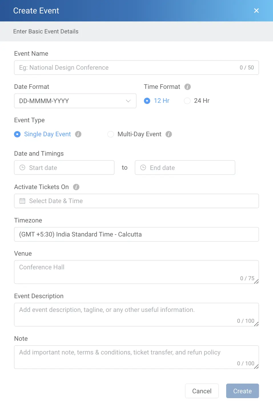 create events