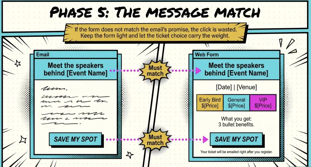 email phase 5 message match email and web form