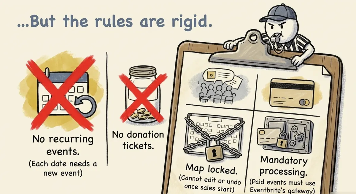 eventbrite reserved seating rigid rules limits