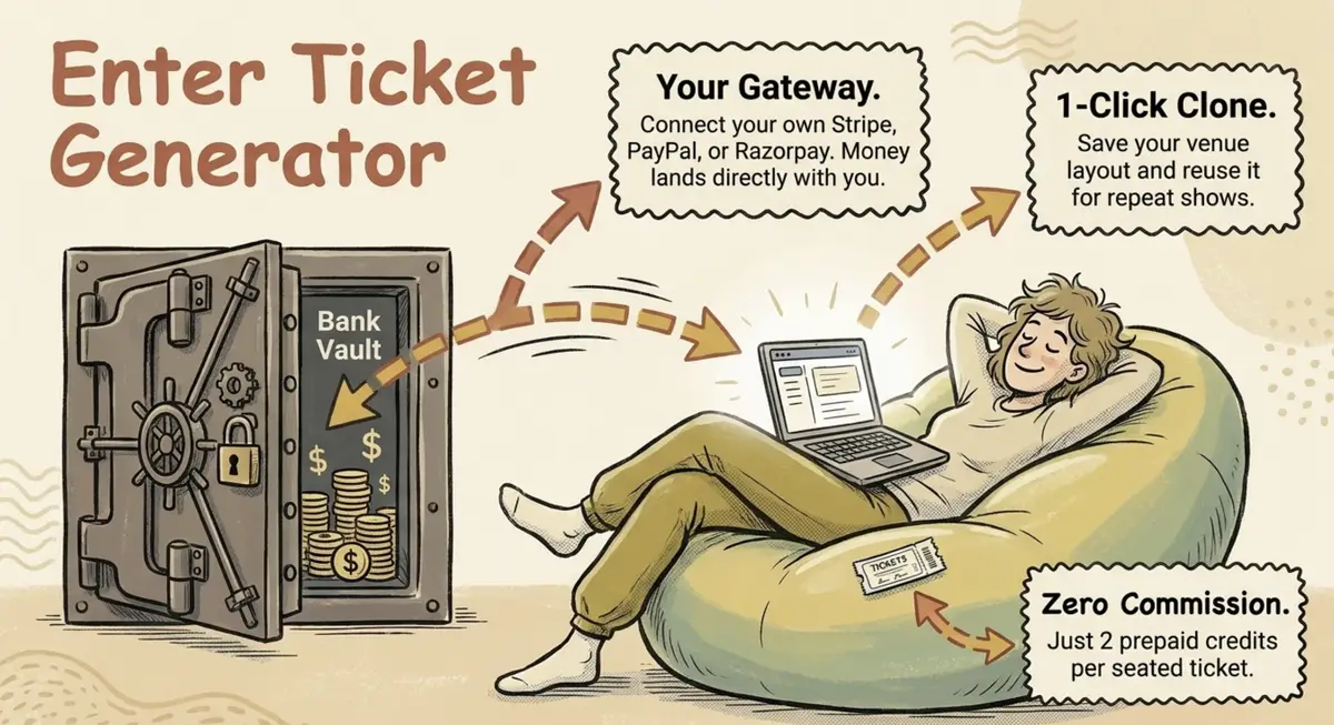 ticket generator reserved seating own gateway clone zero commission