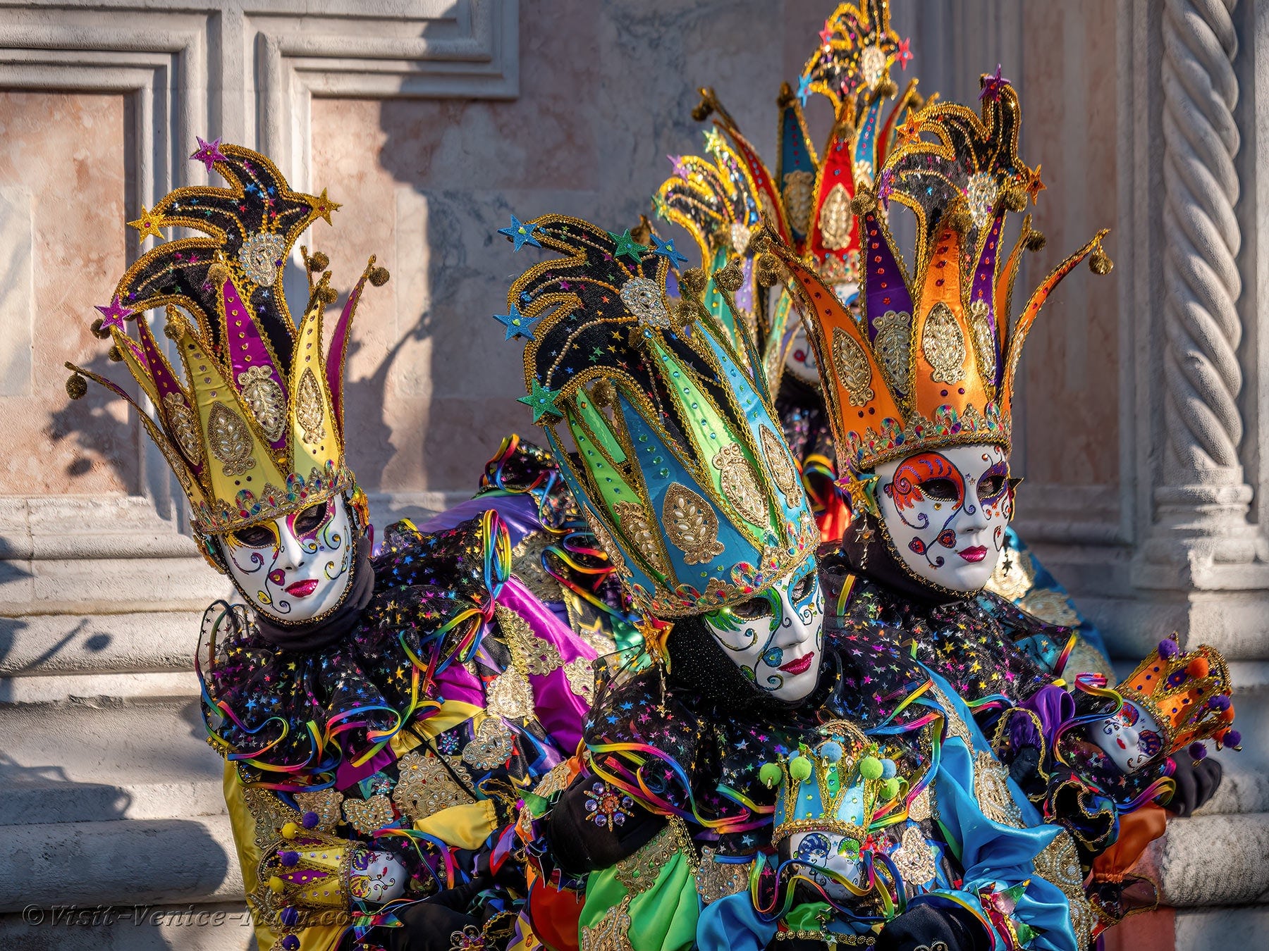 masks of carnival in venice, italy